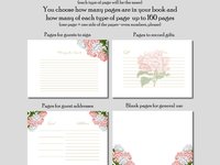 Custom Pink Hydrangea Bridal Shower Guest Book - Messages, Advice, Addresses, Gifts
