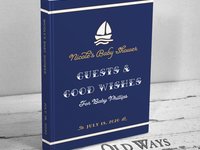Nautical Baby Shower Guest Book - Sailboat or Anchor - Personalized Vintage Style