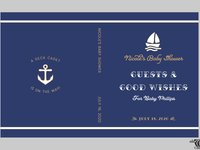 Nautical Baby Shower Guest Book - Sailboat or Anchor - Personalized Vintage Style