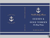 Nautical Baby Shower Guest Book - Sailboat or Anchor - Personalized Vintage Style