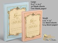 Personalized Vintage Style Wedding Guest Book - Blank Book in Choice of Four Colors