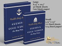 Nautical Baby Shower Guest Book - Sailboat or Anchor - Personalized Vintage Style