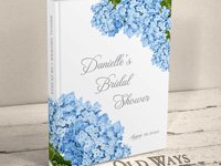 Blue Hydrangea Bridal Shower Guest Book - Personalized Advice & Wishes for the Bride to Be