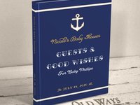 Nautical Baby Shower Guest Book - Sailboat or Anchor - Personalized Vintage Style
