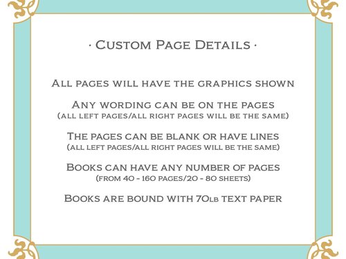Personalized Vintage Style Wedding Guest Book in a Variety of Colors