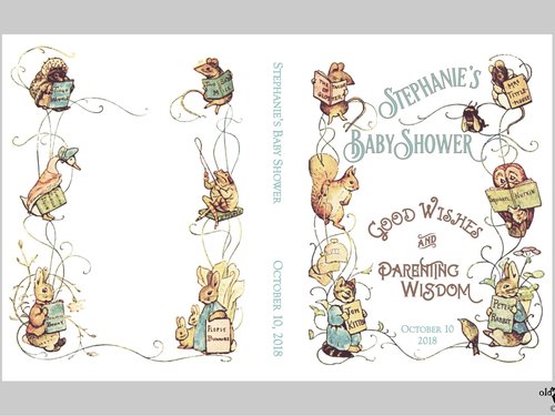 Storybook Baby Shower Guest Book - Vintage Beatrix Potter - Personalized