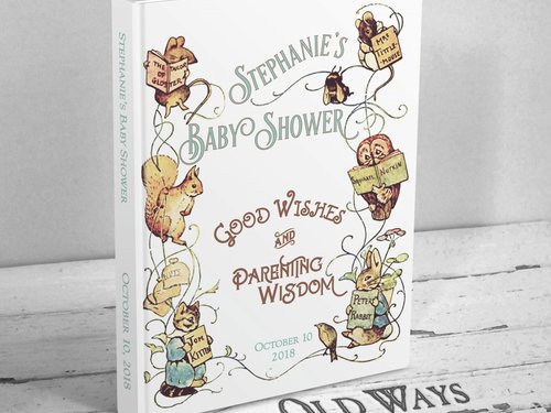 Storybook Baby Shower Guest Book - Vintage Beatrix Potter - Personalized