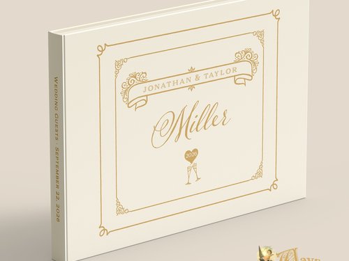Wedding Guest Book with Mad Libs Pages - Personalized Vintage Style Prompted GuestBook