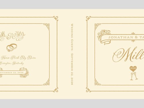 Wedding Guest Book with Mad Libs Pages - Personalized Vintage Style Prompted GuestBook