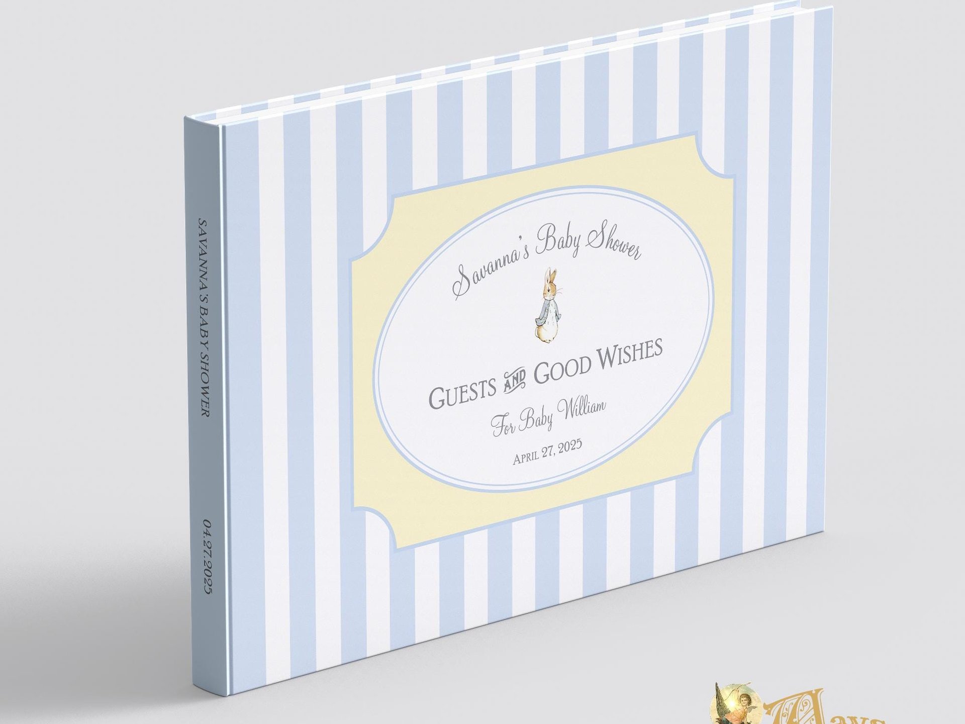 Peter Rabbit Custom Baby Shower Guest Book - Personalized Pages for Guest Messages, Gift List