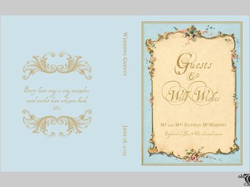 Personalized Vintage Style Wedding Guest Book - Blank Book in Four Colors