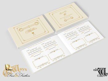 Wedding Guest Book with Mad Libs Pages - Personalized Vintage Style Prompted GuestBook